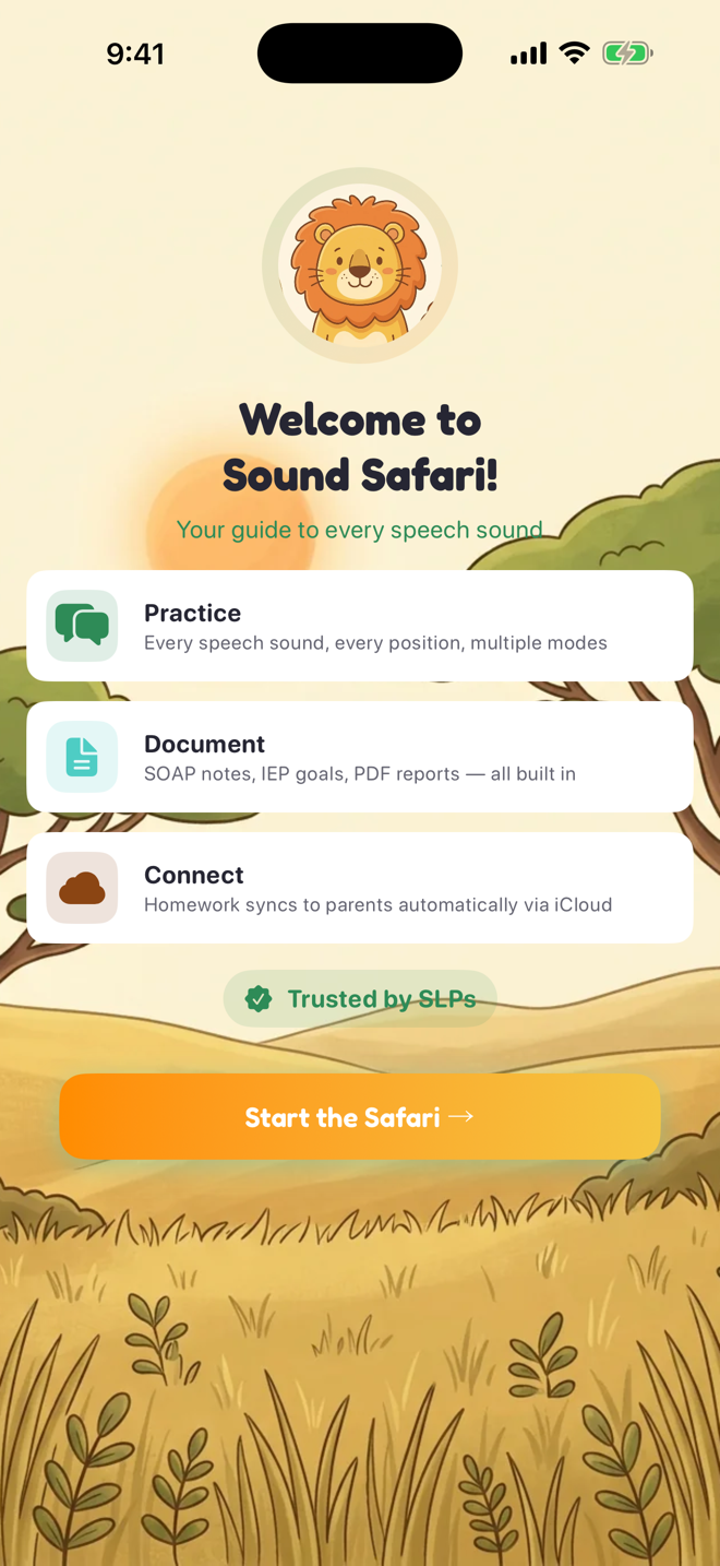 The therapist setup guide welcome screen