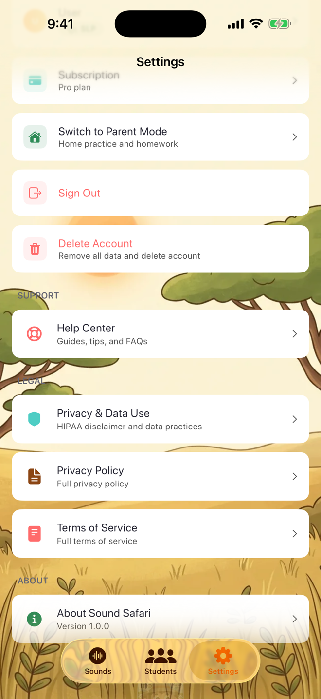 The Help Center row in Settings — guides, tips, and FAQs